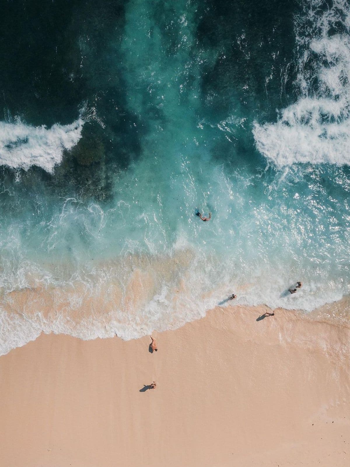 A quiet stretch of shore from above