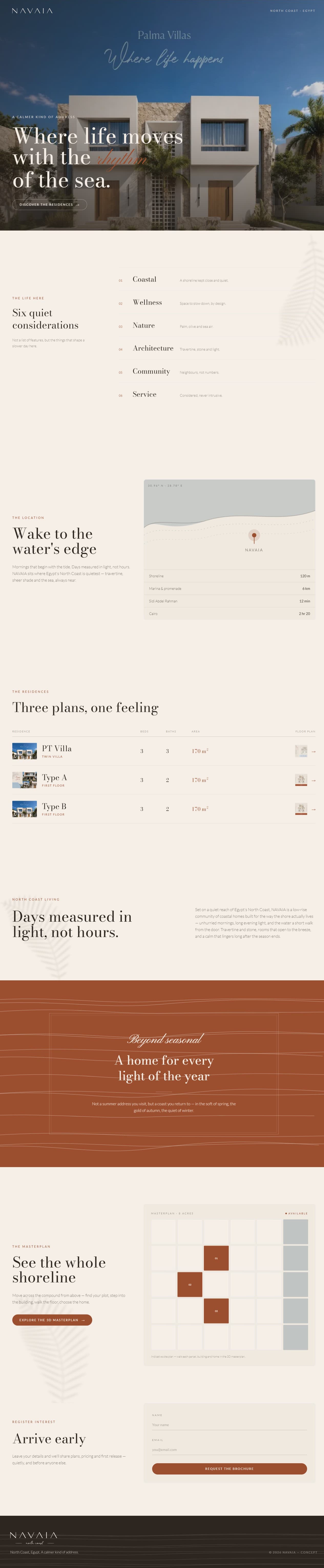Preview of The Address homepage layout
