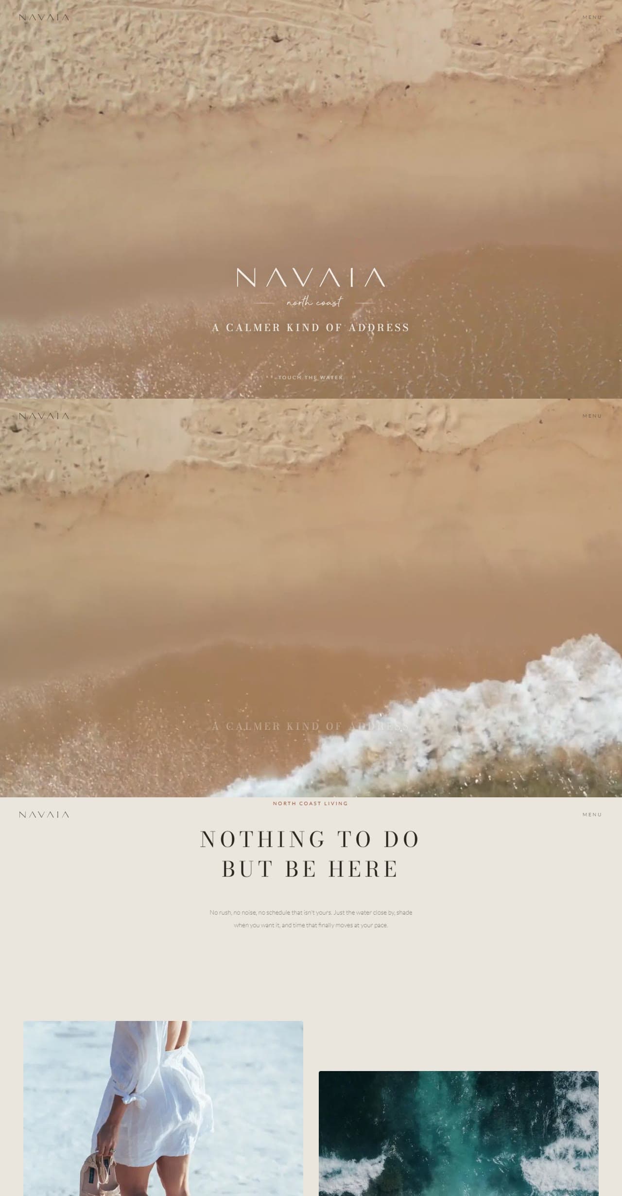 Preview of The Tide homepage layout